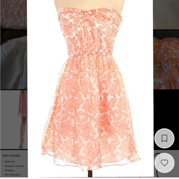 SOLD - Shoshanna Coral Reef Mini Dress - Picture 8 of 8